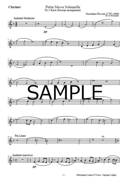 Rossini "Petite messe solennelle No.1 Kyrie (Excerpt arrangement)"