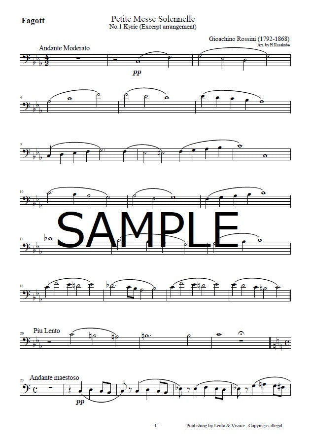 Rossini "Petite messe solennelle No.1 Kyrie (Excerpt arrangement)"