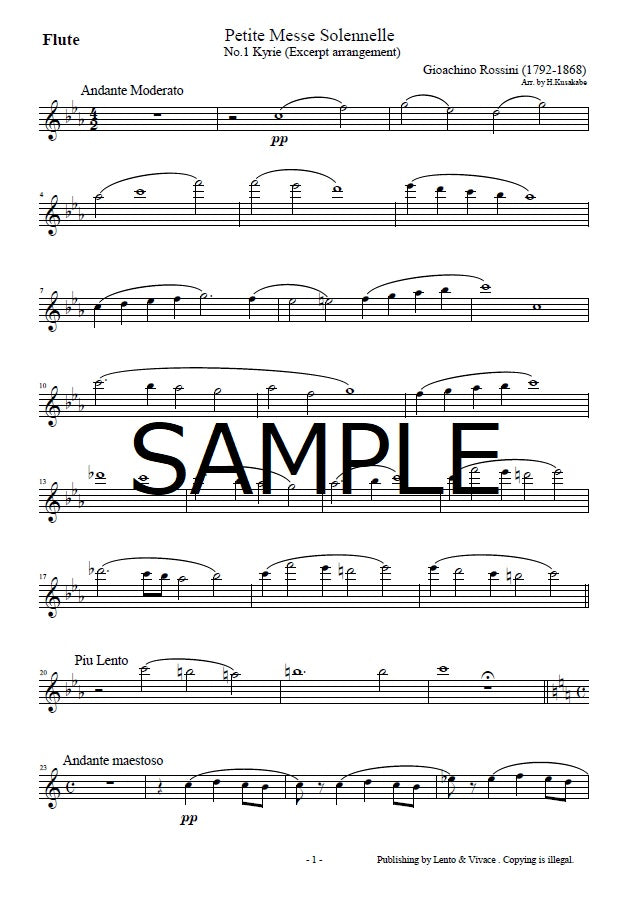 Rossini "Petite messe solennelle No.1 Kyrie (Excerpt arrangement)"