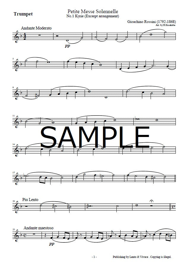 Rossini "Petite messe solennelle No.1 Kyrie (Excerpt arrangement)"