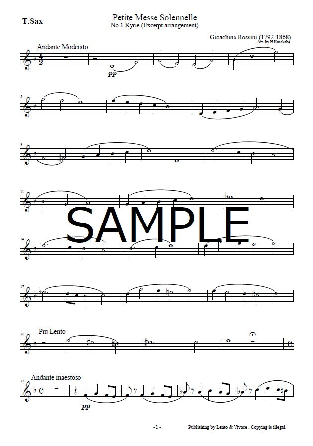 Rossini "Petite messe solennelle No.1 Kyrie (Excerpt arrangement)"