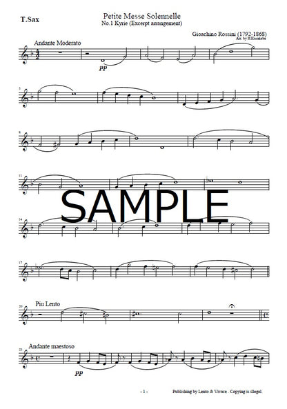 Rossini "Petite messe solennelle No.1 Kyrie (Excerpt arrangement)"