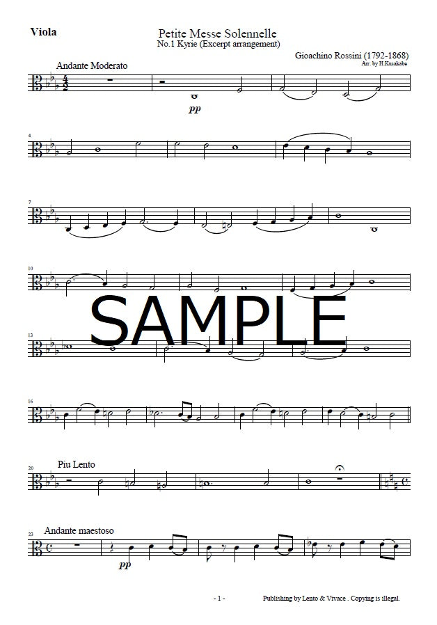 Rossini "Petite messe solennelle No.1 Kyrie (Excerpt arrangement)"