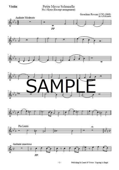 Rossini "Petite messe solennelle No.1 Kyrie (Excerpt arrangement)"