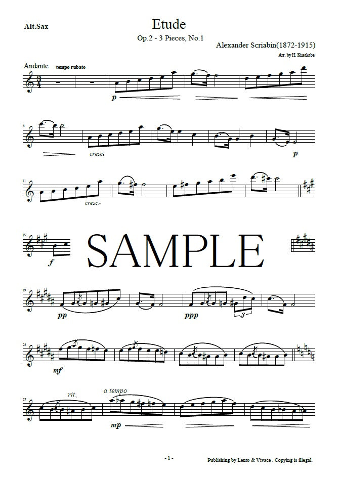 Scriabin "Op.2 Etude from three pieces"