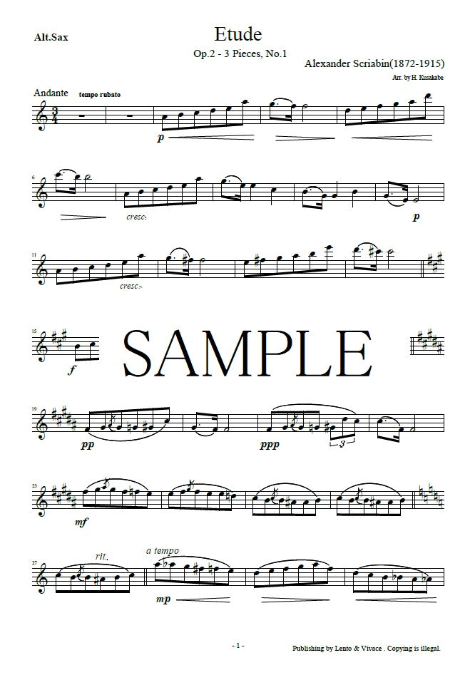 Skrjabin "Op.2 Etüde aus drei Stücken"