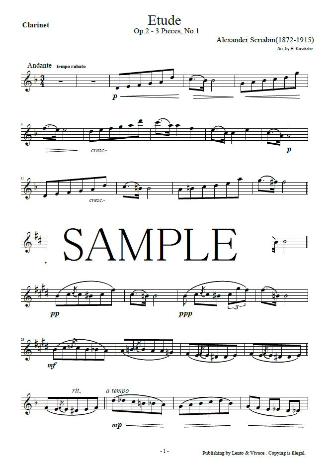 Skrjabin "Op.2 Etüde aus drei Stücken"