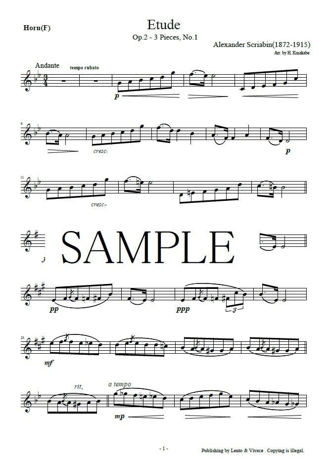 Skrjabin "Op.2 Etüde aus drei Stücken"