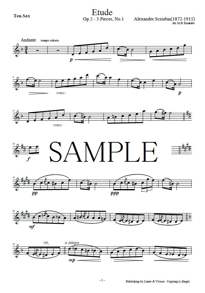 Skrjabin "Op.2 Etüde aus drei Stücken"