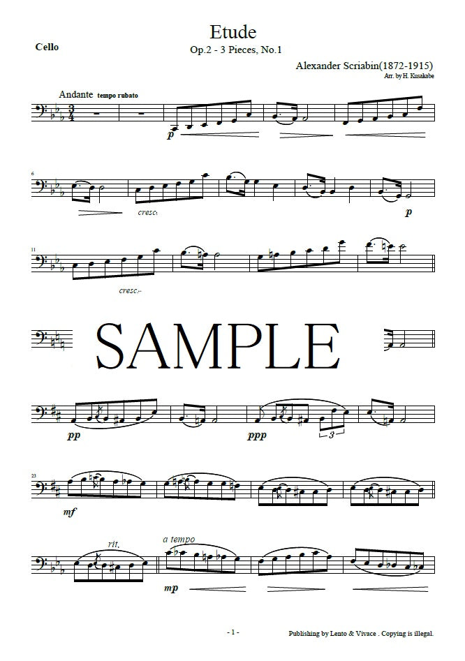 Scriabin "Op.2 Etude from three pieces"