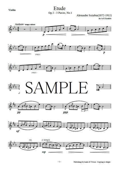 Scriabin "Op.2 Etude de tres piezas"