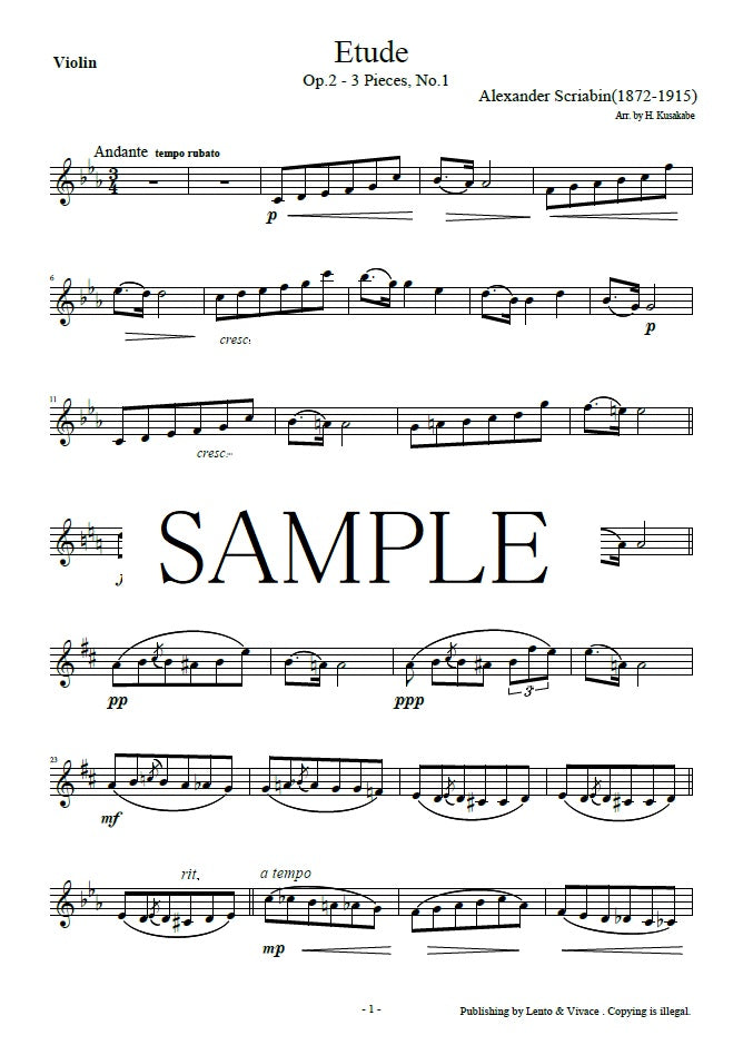 Skrjabin "Op.2 Etüde aus drei Stücken"