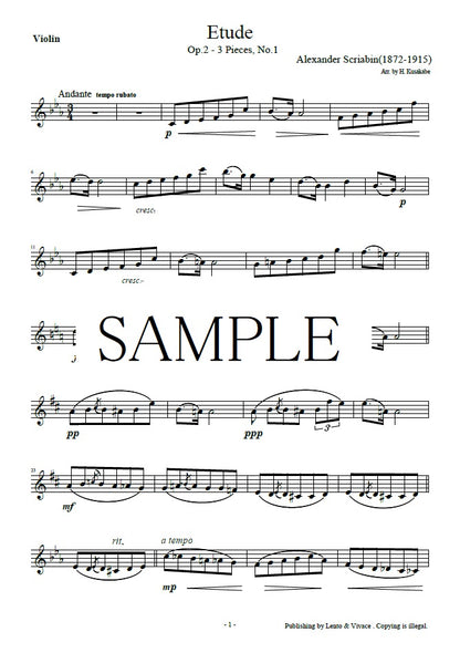 Skrjabin "Op.2 Etüde aus drei Stücken"