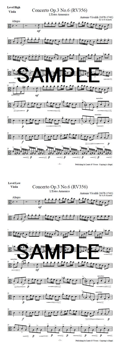 アントニオ・ヴィヴァルディ 「協奏曲イ短調　調和の霊感　Op.3 第6番」